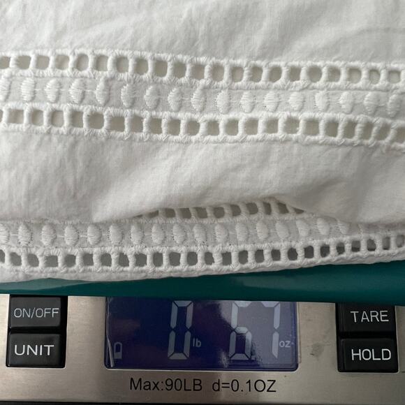 H&M Womens Top Medium Cotton Eyelet Bell Sleeve Cottagecore Fairy Beachy Coastal - Picture 11 of 11